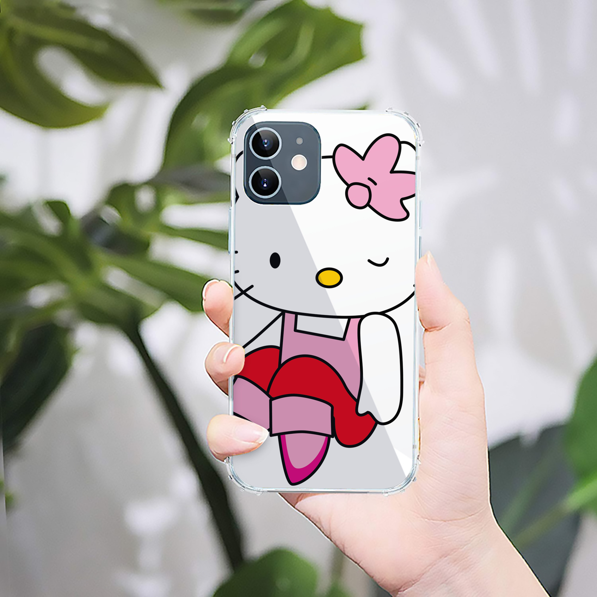 （画像用） Hello Kitty ハローキティ 【iPhone 12シリーズ対応】透明スマホケース（クリアソフトケース）